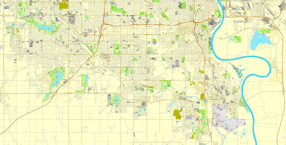 Omaha, Nebraska, US, exact vector street City Plan map V3.09, full