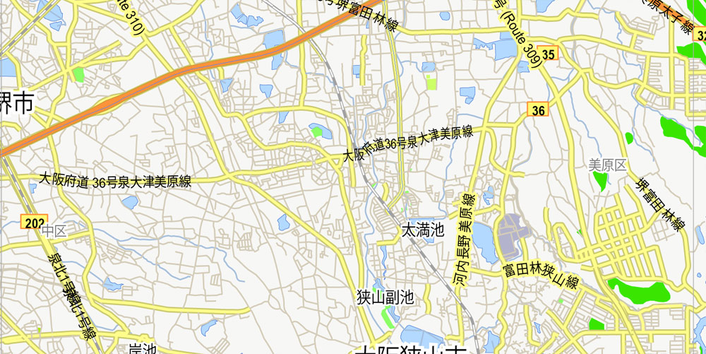 Pdf map Osaka Japan 16 ai