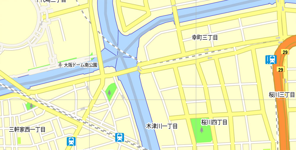 Osaka Map PDF Vector Japan printable exact City Plan 250 meters scale Street Map editable Adobe PDF, scalable, editable text format  street names, 32 mb ZIP