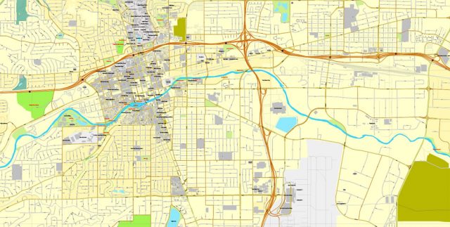 Reno, Nevada, US, exact vector street City Plan map V3.09, full ...