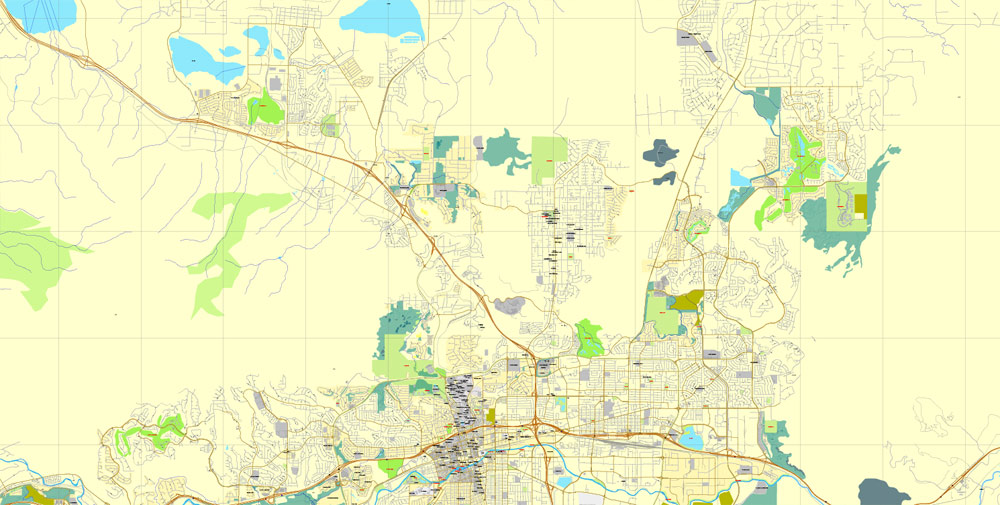 Map Reno, Nevada, US, exact vector street City Plan map V3.09, full editable, Adobe Illustrator, full vector, scalable, editable text format street names, 10 mb ZIP