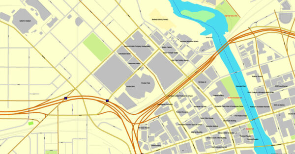 Rochester Map New York US exact vector street map V3.09 full editable ...
