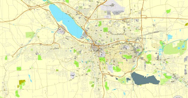 Syracuse Map New York US exact vector street map V2.09 full editable ...