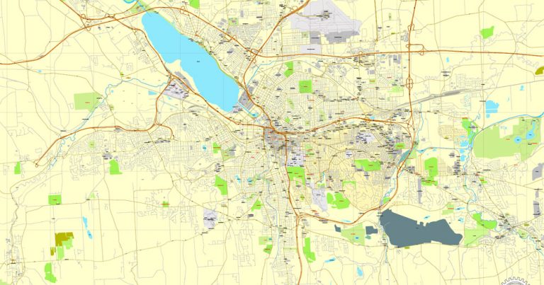 Syracuse Map New York US exact vector street map V2.09 full editable ...