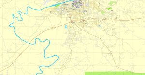 Tuscaloosa Alabama US printable vector street map: City Plan full ...