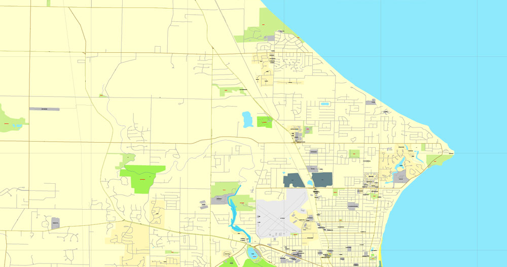 Printable Map Wind Point, Wisconsin, US, exact vector street City Plan map V3.09, full editable, Adobe Illustrator, full vector, scalable, editable text format street names, 2 mb ZIP