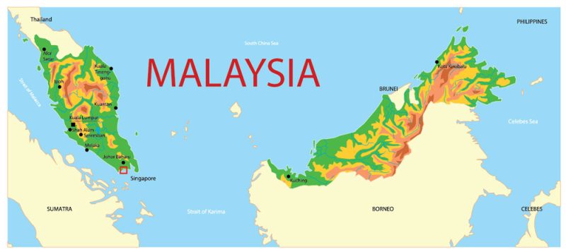 Kuala Lumpur, Malaysia, printable vector street G-view Level 15 (500 ...