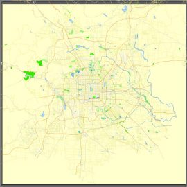 Printable Map Beijing, China, exact vector street G-view Level 17 (100 meters scale) map, full editable in ENGLISH, Adobe illustrator, full vector, scalable, editable, text format street names, 8 mb ZIP