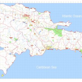 Street map Dominican Republic Detailed a3 PDF