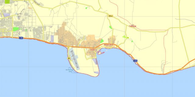 Dominican Republic Detailed Map 01 Printable exact 5 km scale vector ...