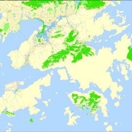 Printable Map Hong Kong, China, exact vector street G-view Level 17 (100 meters scale) map, full editable in ENGLISH, Adobe illustrator, full vector, scalable, editable, text format street names, 6 mb ZIP