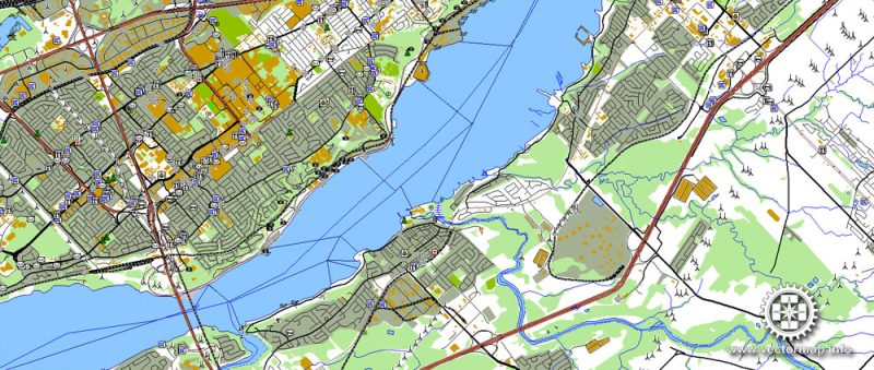 Quebec City Map, Canada, DWG, DXF, Shape files in 1 archive, V.4.10 full editable, 39 mb ZIP