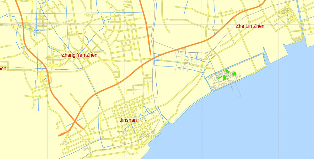 Street map Shanghai China ENG AI