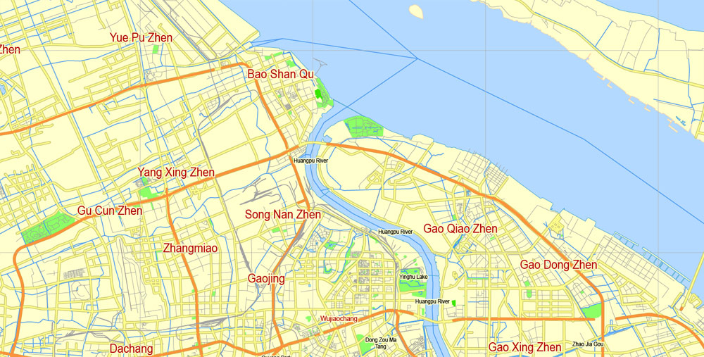 Free Download vector Map Guangzhou, China, Free printable editable SVG map Guangzhou in English