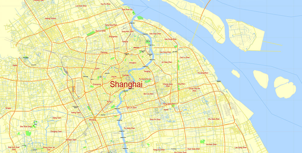 Free Download vector Map Guangzhou, China, Free printable editable SVG map Guangzhou in English