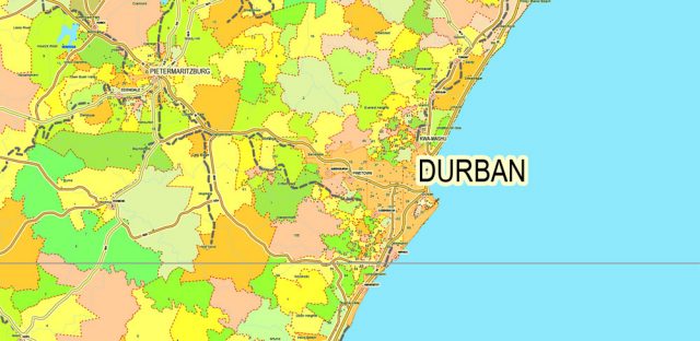 South Africa, printable vector map Adobe PDF editable V.2, full vector 01 scalable, editable ...