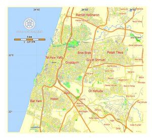 City map Tel Aviv Yafo Israel ENG AI