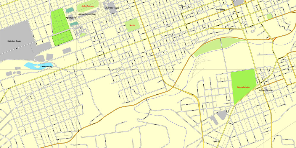 Pdf map Allentown Pennsylvania PDF