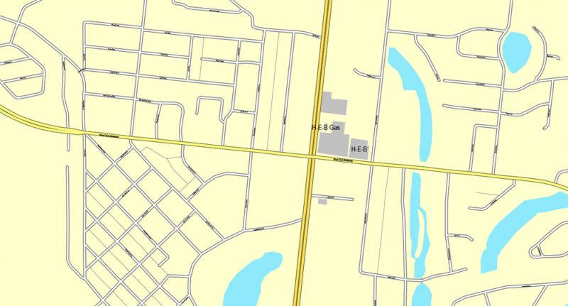Printable map of Brownsville, Texas, US, vector street City Plan map, full editable, Adobe Illustrator V2.10, full vector, scalable, editable, text format street names, 3 Mb ZIP.