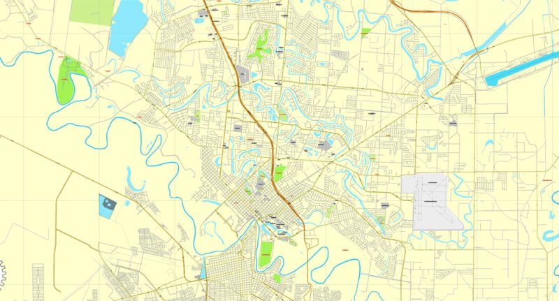 Brownsville, Texas, Printable map, US,  vector street City Plan map, full editable, Adobe Illustrator V2.10