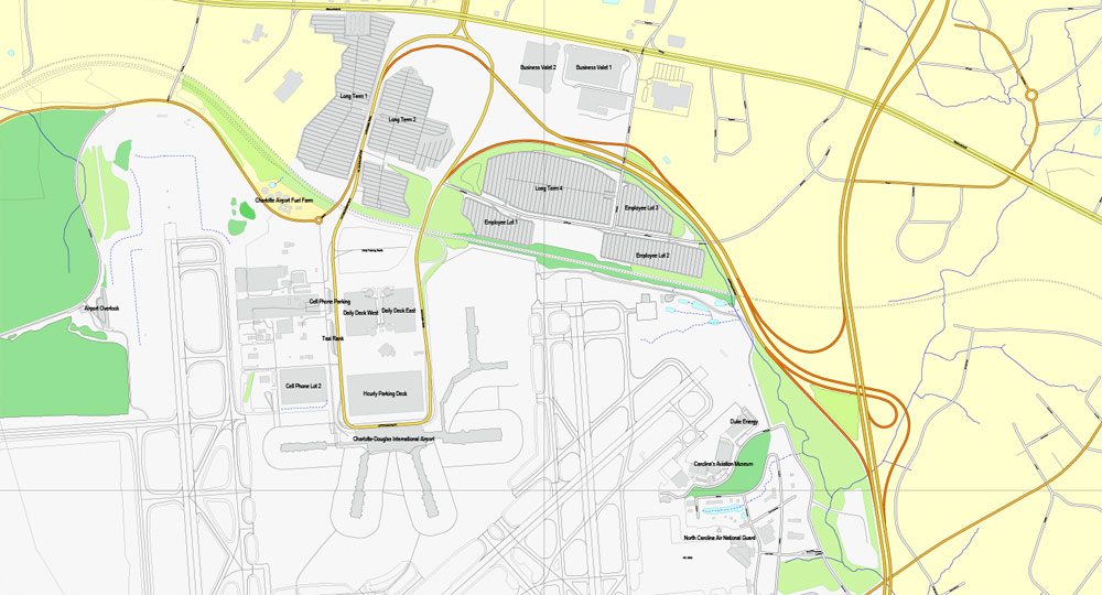 Editable map Charlotte North Carolina PDF