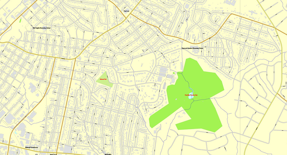 Editable map Charlotte North Carolina PDF