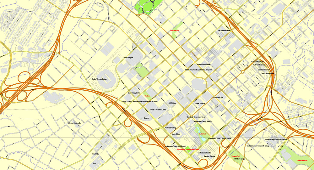 Vector map Charlotte North Carolina PDF