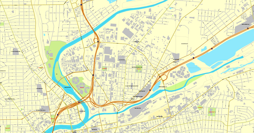 Illustrator map Cincinnati Ohio PDF