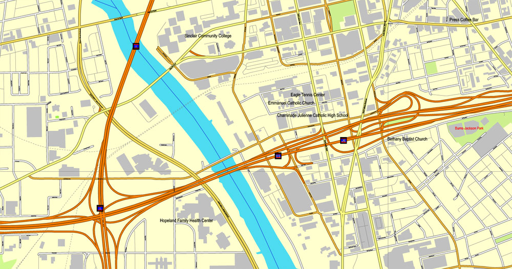 Illustrator map Dayton Ohio