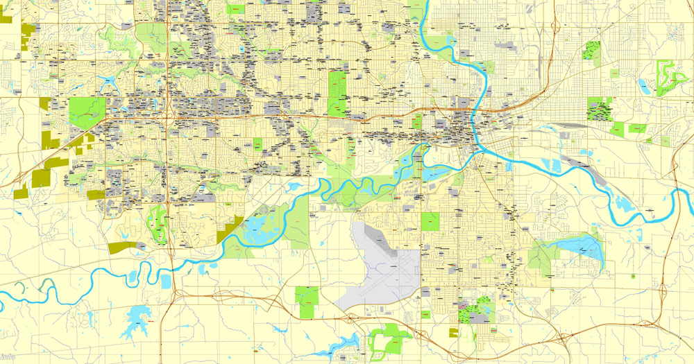 Pdf map Des Moines Jowa 3 10