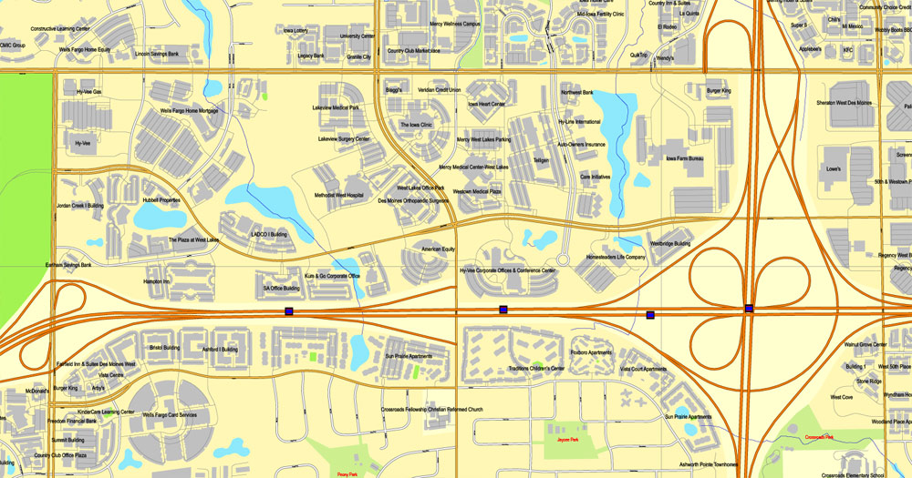 City map Des Moines Iowa PDF