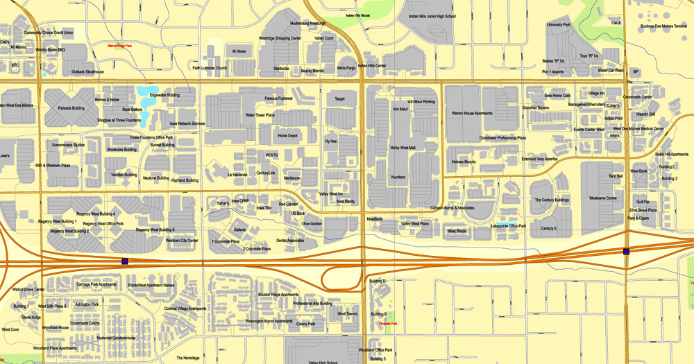 City map Des Moines Iowa PDF