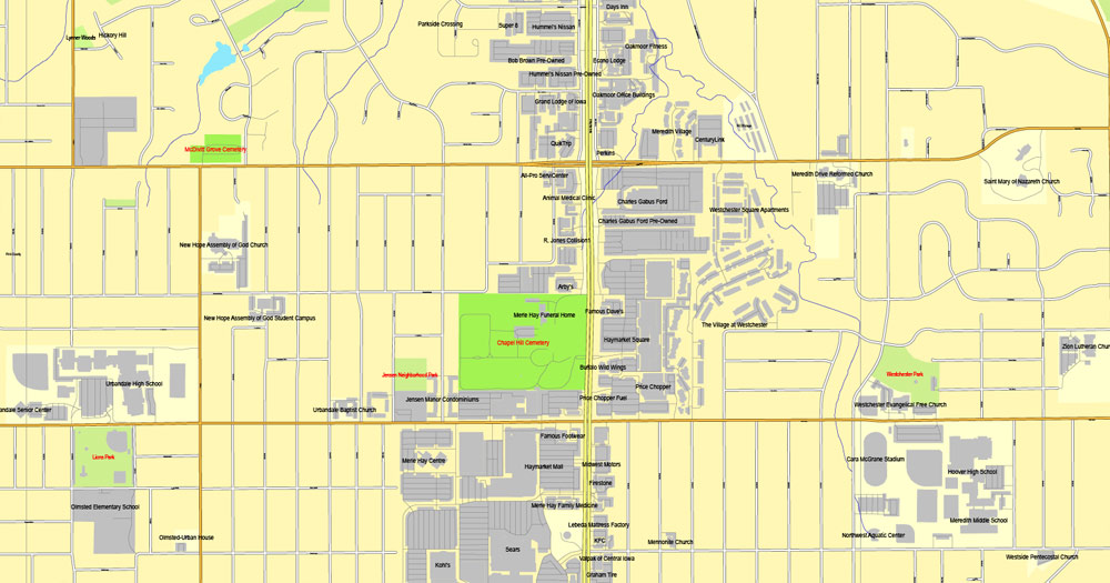 City map Des Moines Iowa PDF