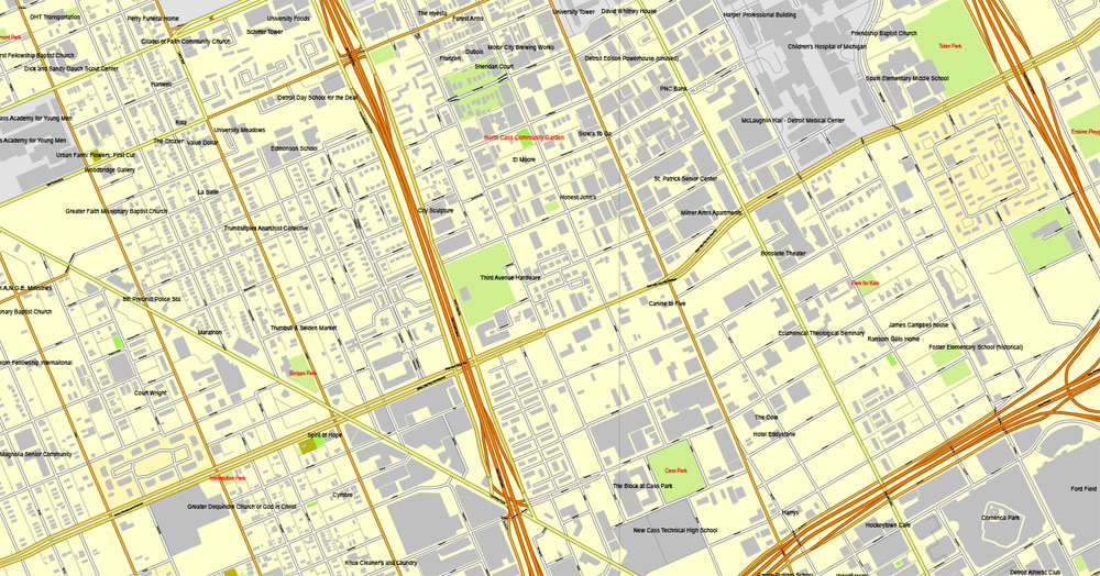 City map Detroit Michigan 4 10 PDF