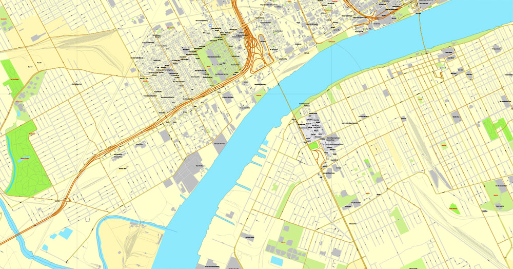 Pdf map Detroit Michigan 4 10