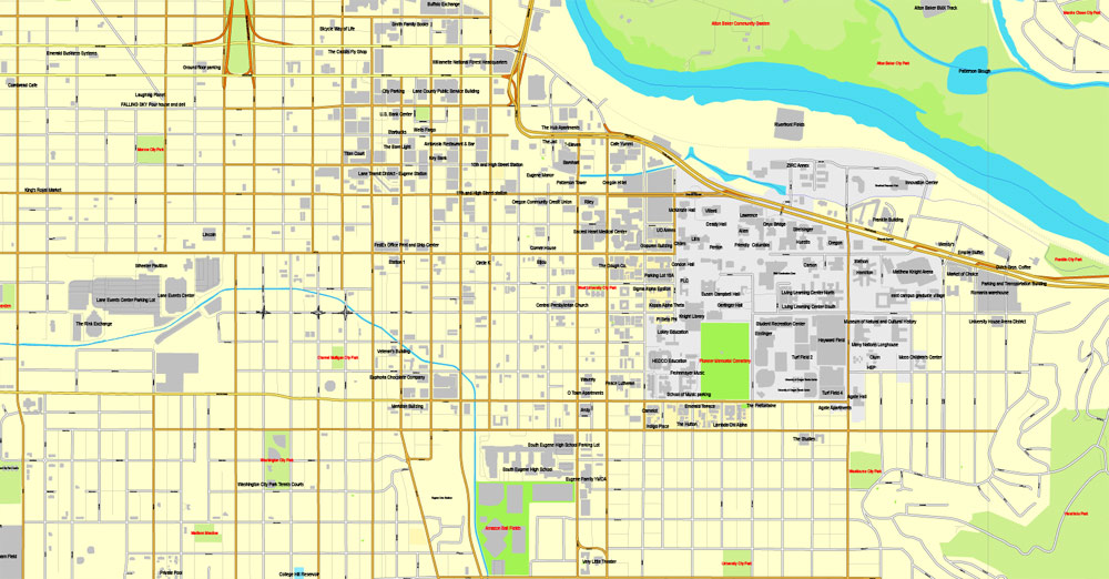 Pdf map Eugene Springfield Oregon
