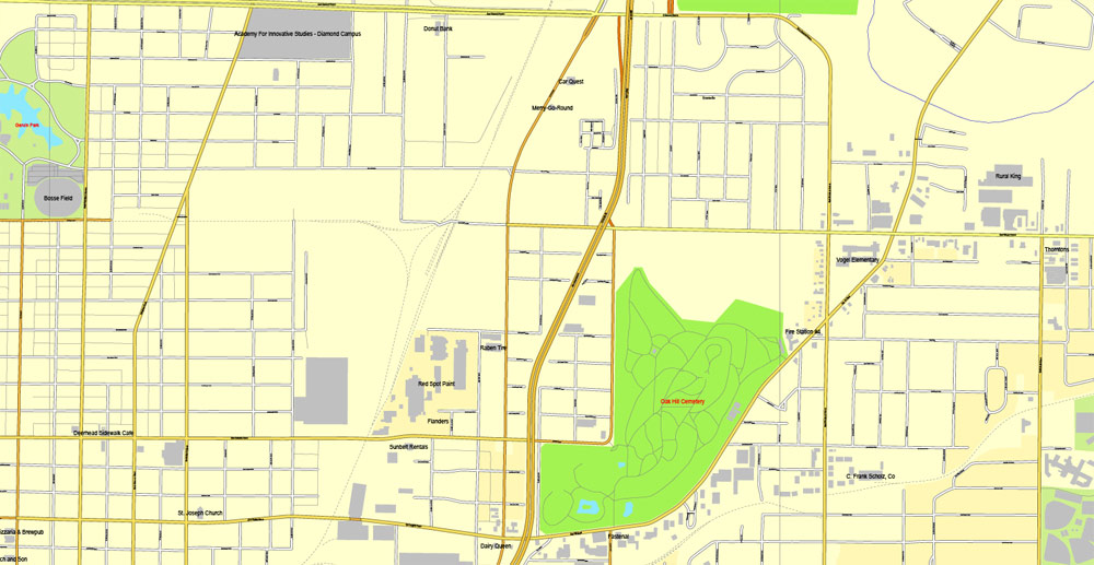 Pdf map Lafayette Indiana 3 10