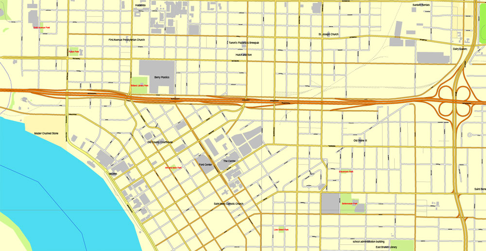 Pdf map Lafayette Indiana 3 10