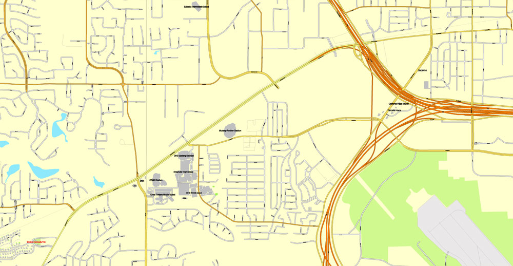 Editable map Dallas Fort Worth TX