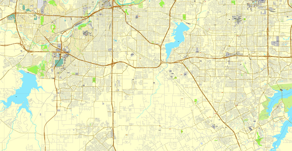 Editable map Fort Worth Texas