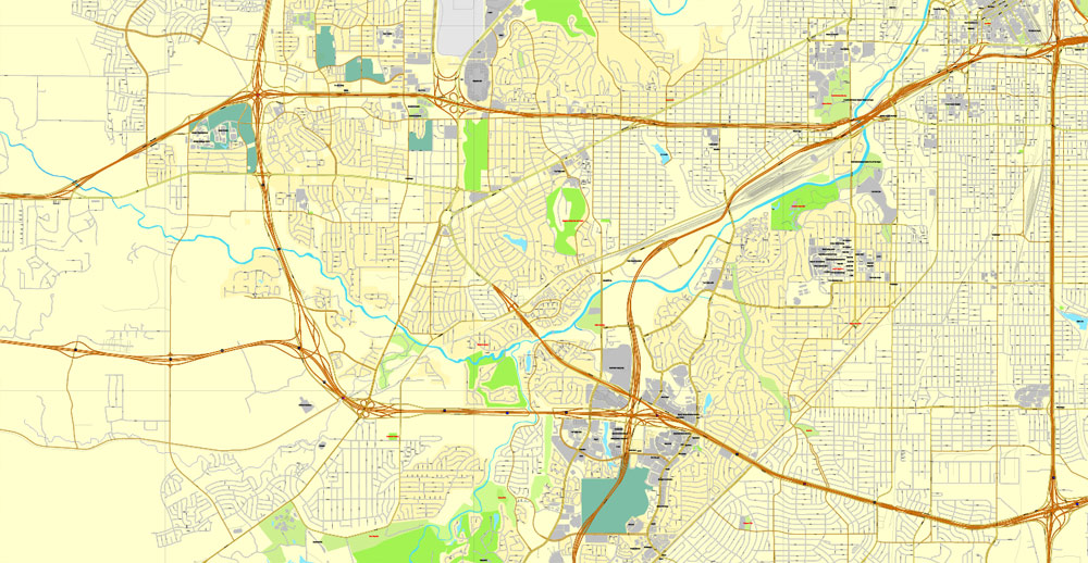 Pdf map Fort Worth Texas