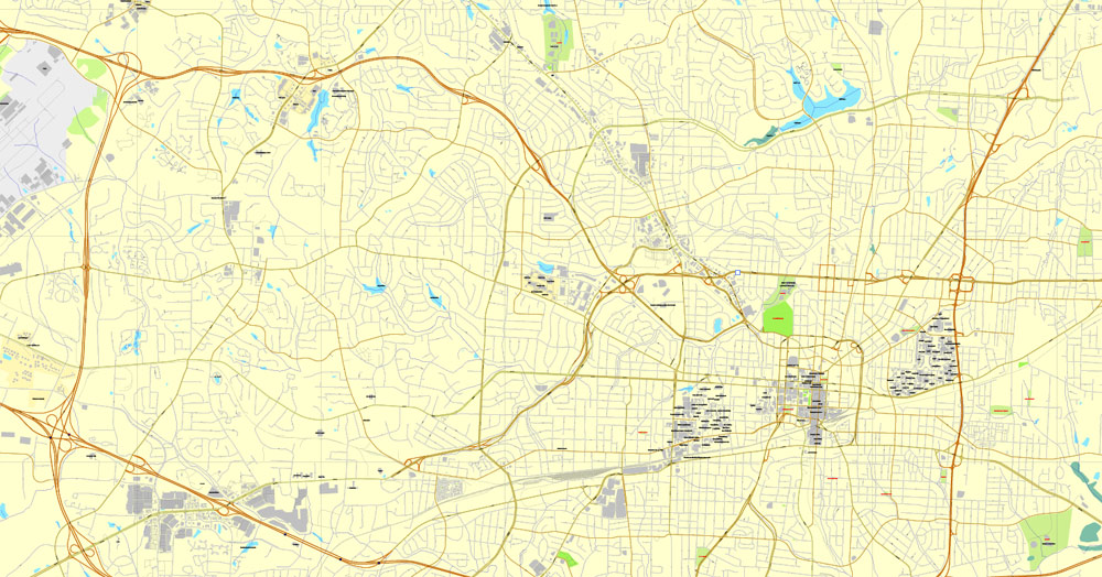 Pdf map Greensboro North Carolina 3 10
