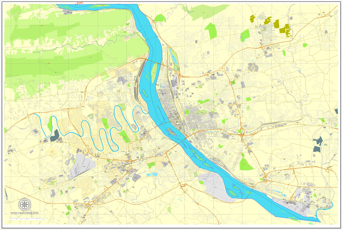 Printable Harrisburg map, Pennsylvania, US printable vector street City Plan map, full editable, Adobe Illustrator, V3.10 full vector, scalable, editable, text format street names, 7 Mb ZIP