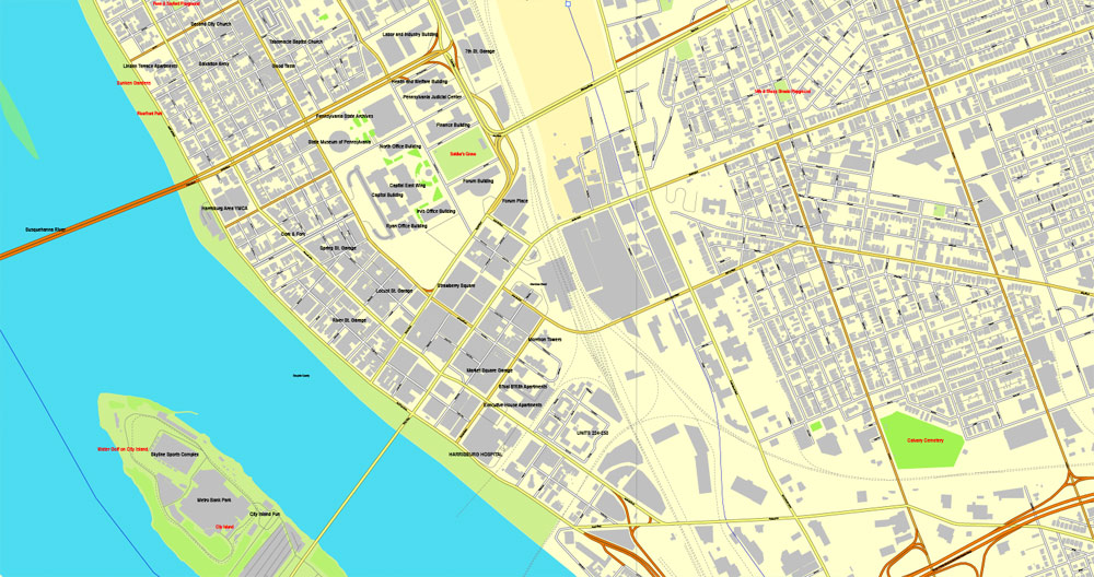 City map Lancaster Pennsylvania PDF