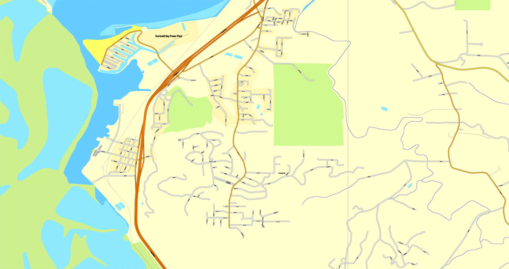 Street map Humboldt Eureca California