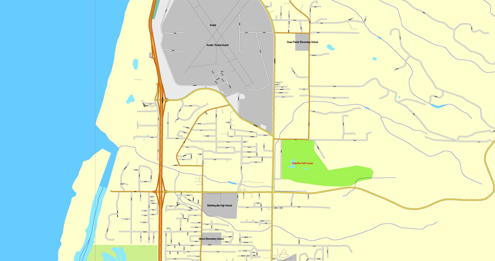 City map Humboldt Eureca California