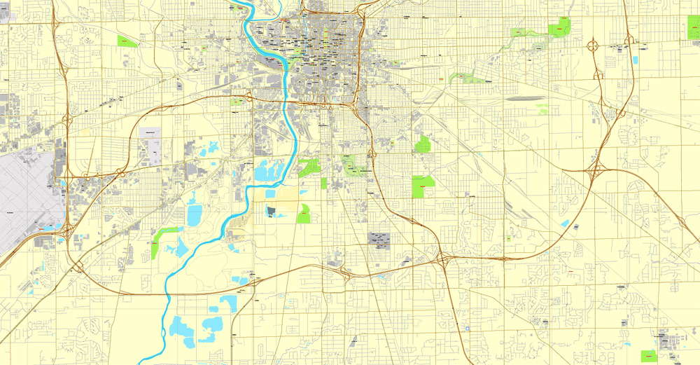 Pdf map Indianapolis Indiana 3 10