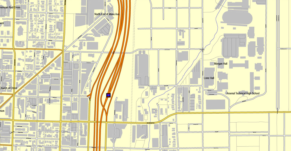 Street map Indianapolis Indiana