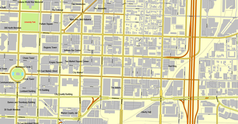 City map Indianapolis PDF