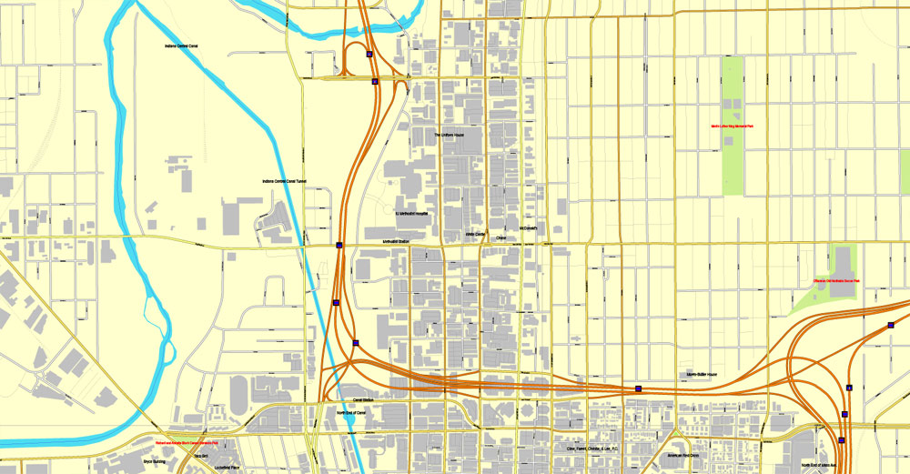 City map Indianapolis CDR